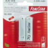 Blister 2 Pilhas Recarregáveis Ni-MH AA R6 2200mAh - FONESTAR