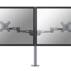 Suporte de Mesa p/ 2x Monitores (27) Prateado - NEWSTAR