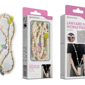 Cordão Pastel com Corações para Telemóvel NOVOTECK GS-006 - Alegre e Prático Design 2