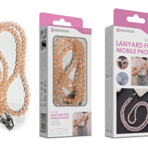 Cordão Pedra Pêssego para Telemóvel NOVOTECK GS-008 Amarela