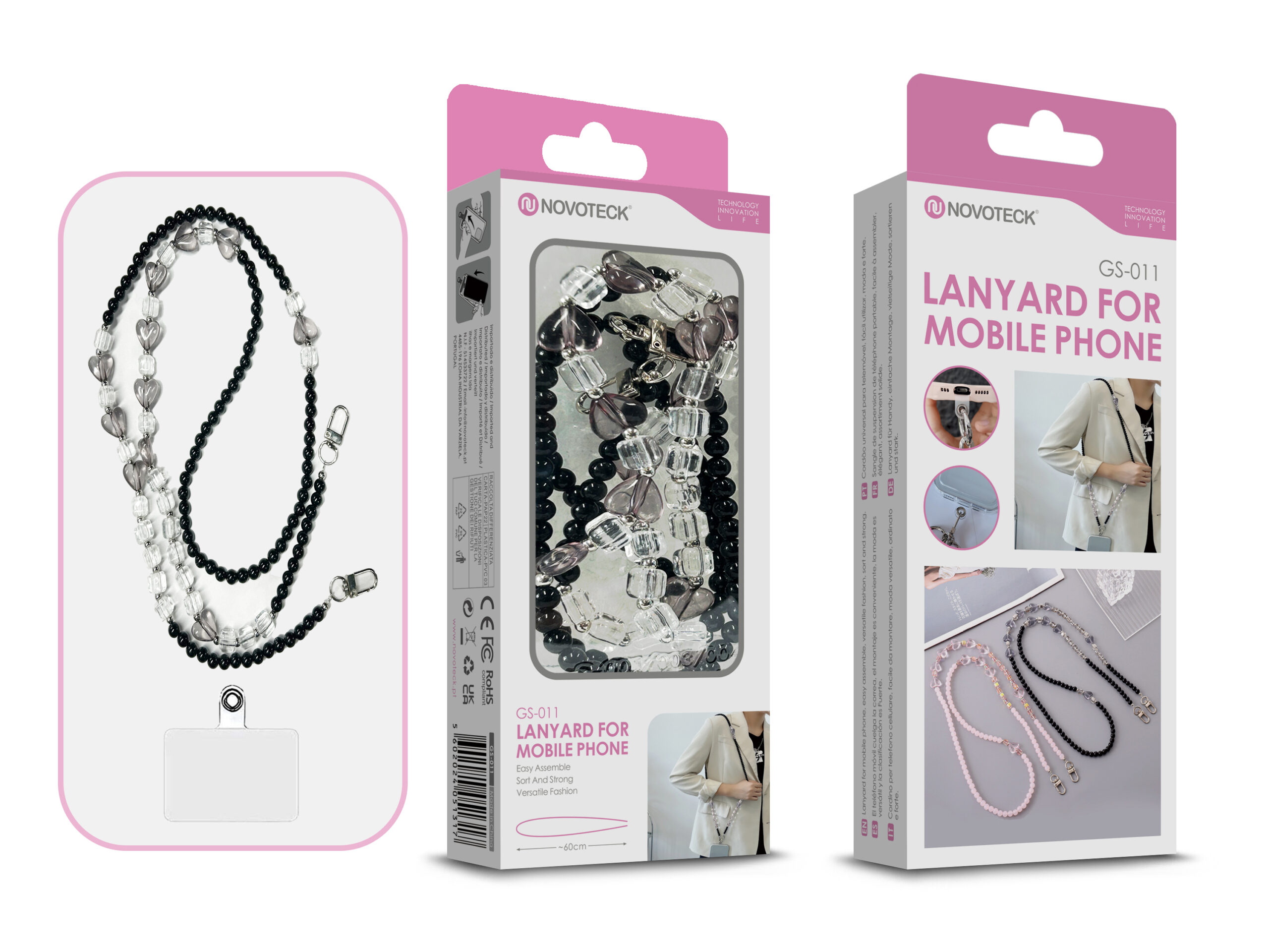 Cordão Fashion Universal para Telemóvel GS-011 NEGRO