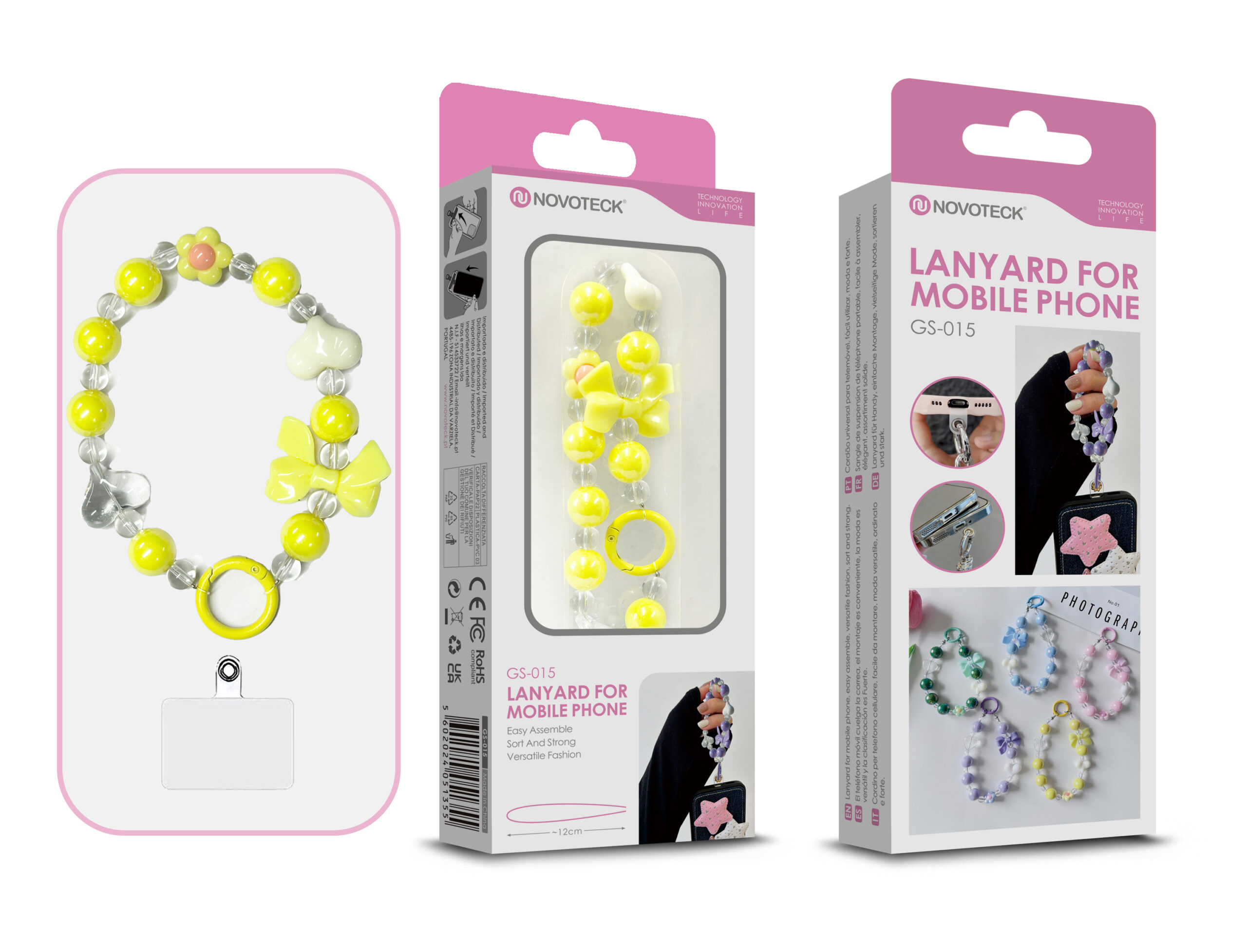 Cordão Fashion Universal para Telemóvel GS-015 AMARELO