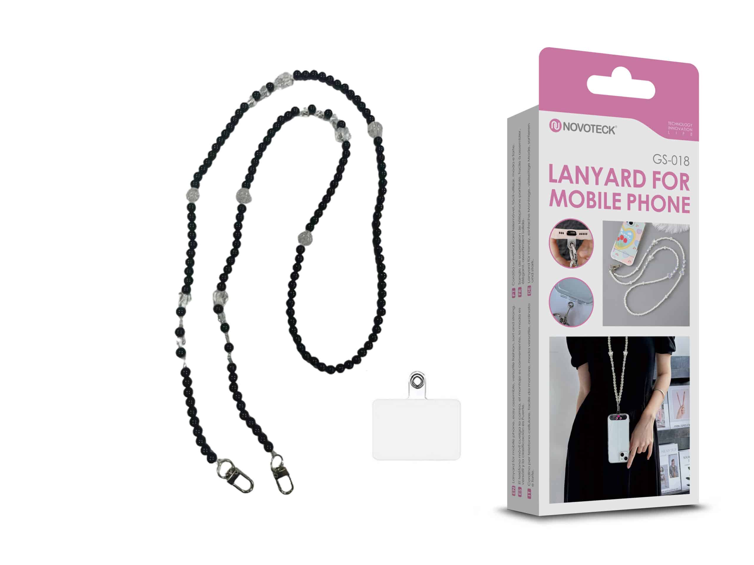 Cordão Fashion Universal para Telemóvel GS-018 NEGRO