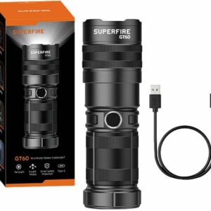 Lanterna de Mão USB-C 6000mAh 2600lm GT60 (Preto) - SUPERFIRE