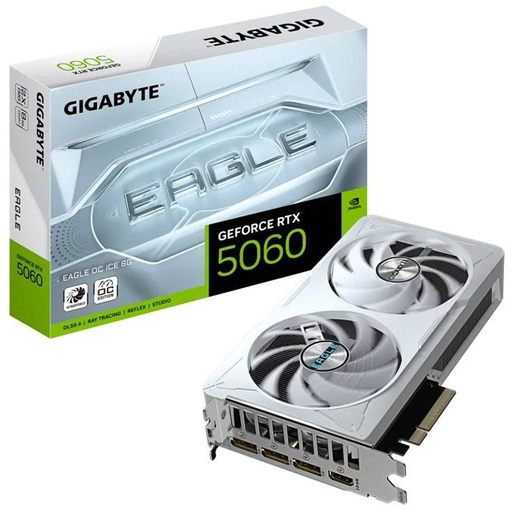 Placa Gráfica NVIDIA GeForce RTX 5060 Blackwell Eagle OC Ice 8G GDDR7 DLSS4 - GIGABYTE