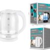 Chaleira Elétrica de Vidro HA-002 Branco - 1,8L, 1500W, Iluminação LED, Proteção Contra Fervura a Seco