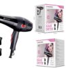Secador de Cabelo HF-002 - 1300W, Tecnologia Iónica, 3 Níveis de Temperatura, 2 Bicos Concentradores