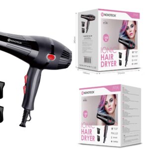 Secador de Cabelo HF-002 - 1300W, Tecnologia Iónica, 3 Níveis de Temperatura, 2 Bicos Concentradores