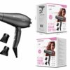 Secador de Cabelo HF-003 - 1600W, Tecnologia Iónica, 3 Temperaturas, 2 Velocidades, 2 Bicos Concentradores