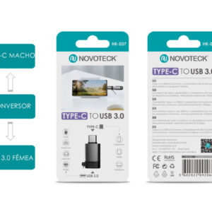Adaptador NOVOTECK HK-037 de Type-C para USB 3.0