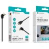 Cabo HDMI 1.5M Novoteck HK-049 com Ângulo de 90° – Versão 1.4, Suporte 2K UHD, 10.2Gbps
