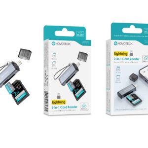 Leitor de Cartões 2 em 1 HK-097 – Lightning, Compatível com SD e TF (MicroSD)