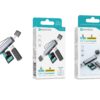 Leitor de Cartões 3 em 1 HK-102 – USB-A + Lightning, Compatível com SD, TF (MicroSD) e USB