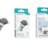 Leitor de Cartões 4 em 1 HK-107 – USB-A, Type-C, Lightning e Micro USB, Compatível com TF (MicroSD)