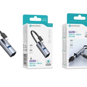 Hub USB-C HK-109 com 2 USB 2.0 + 1 USB 3.0 OTG