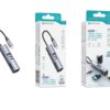 Hub USB-C HK-111 com 1 USB 3.0 + 2 USB-C + 1 USB-C PD 100W + 1 HDMI + Leitor de Cartões SD e TF