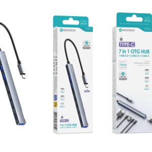 Hub USB-C HK-112 7 em 1 com 1 USB 3.0 + 2 USB 2.0 + 4 USB-C