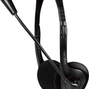 Auscultadores Headset HS0052 c/ Microfone (Preto) - LOGILINK