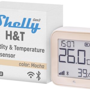 Monitorizador Ambiental de Temperatura/Humidade Wi-Fi Display e-ink (Marfim) - Shelly H&T gen3 Ivory