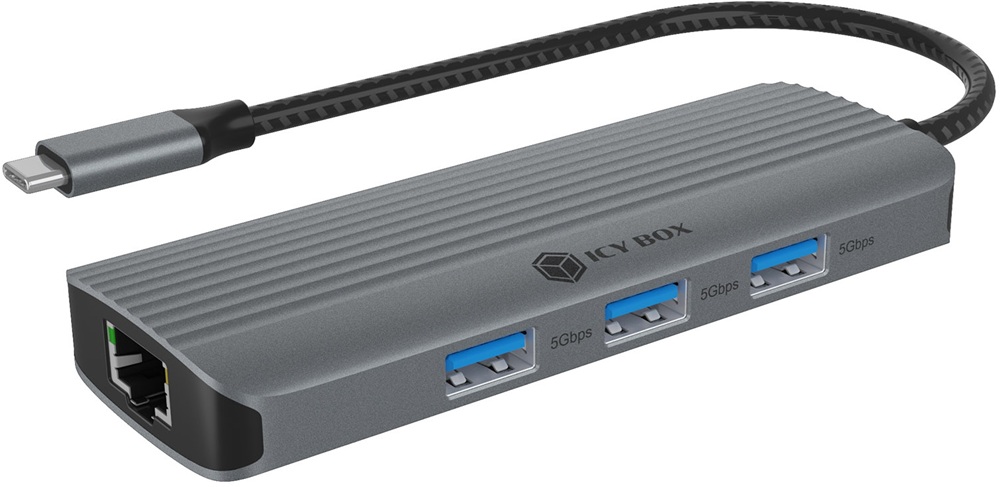 Hub USB-C 6-EM-1 (USB-C / 2 x USB 3.0 / HDMI / RJ45) - ICY BOX