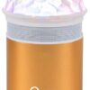 Coluna Mini Portátil LEDs Efeitos RGB c/ Leitor FM, USB, MiniSD, MP3, Bluetooth (Dourado) - QUER