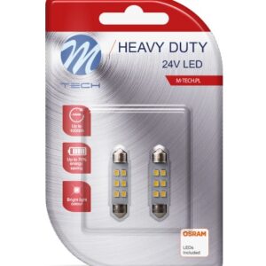 Blister 2x Lampadas 24V C5W 6 LEDs SMD2835 41mm Branco F. 6000K - M-TECH
