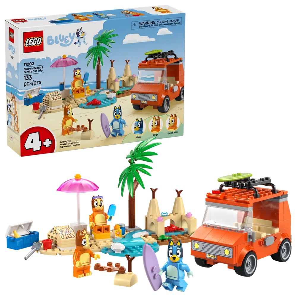 LEGO Bluey: Viagem de Carro à Praia com a Bluey e a Família - LEGO