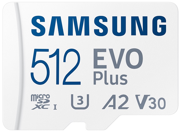 Cartão Memória MicroSDXC UHS-I 512GB EVO Plus (Classe U3, V30, A2) + Adaptador SD - SAMSUNG