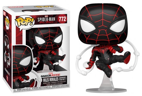 Figura Pop! Spider-Man Miles Morales Miles Traje Avançado Marvel - FUNKO