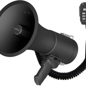 Megafone 50W c/ Sirene, Gravação, Microfone e Bluetooth (Preto) - VELLEMAN