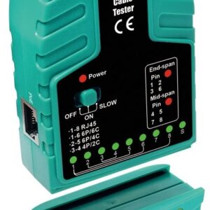 Testador de Redes LAN e PoE (RJ45/RJ12/RJ11) - Proskit
