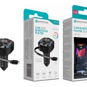 Transmissor Bluetooth para Carro NOVOTECK NC-013 com Carregamento Rápido USB-C PD 30W