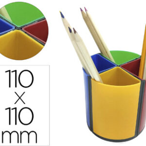 Porta Lapis Plastico Redondo Giratorio Cores Sortidas Diametro 110 Altura 110 Mm - Q-CONNECT