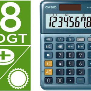 Calculadora MS-80E Secretária 8 Digitos TX +/- Tecla Duplo Zero (Azul) - CASIO