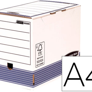 Caixa Arquivo Definitivo A4 Cartao Reciclado 100% Lombada 200 Mm Cor Azul - FELLOWES