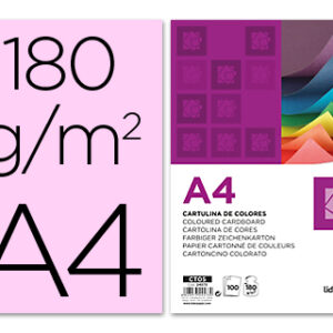 Cartolina 180 Gr A4 100 Folhas Rosas
