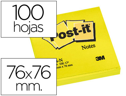 Bloco Notas Adesivas Post-It Amarelo 76 X 76 mm