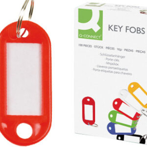 Chaveiro Q-Connect Porta-Etiquetas Vermelho (100 Unidades)