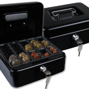 Cofre Q-Connect c/ Bandeja p/ Moedas 200X90X160 mm Preto