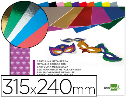 Bloco Trabalhos Manuais Cartolina Metalizada 210X297 mm 10F 250Gr Cores Sortidas