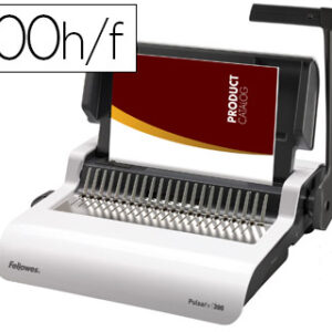 Encadernadora Fellowes Pulsar Manual p/Espiral + 300 Perfura 17F A4 Encaderna Ate 500 Folhas