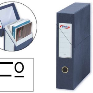 Caixa Pardo p/ Transferencias Cartão Forrado Ollao Lombada Din A4 80 mm Cor Azul 335X250X80 mm