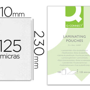 Bolsa de Plastificar Q-Connect 110 X 230 mm 125 Microns (100 Unidades)
