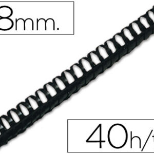 Espiral Q-Connect Redondo 8 mm Plastico Preto Capacidadee 40 Folhas (100 Unidades)