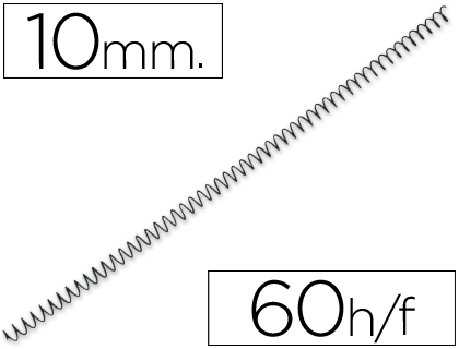 Espiral Q-Connect Metalico 64 5:1 10 mm 1mm (200 Unidades)