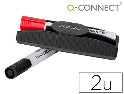 Apagador Q-Connect Magnetico c/ Marcador Vermelho e Preto p/ Quadro Branco