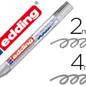 Marcador Edding Ponta de Fibra 750 Prata Ponta Redonda 3,5 mm