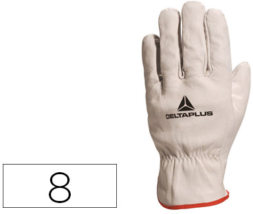 Luvas Deltaplus Pele De Vaca Cor Cinza Formato 8 - DELTAPLUS