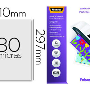Bolsa de Plastificar Fellowes Mate Din A4 80 Microns (100 Unidades)