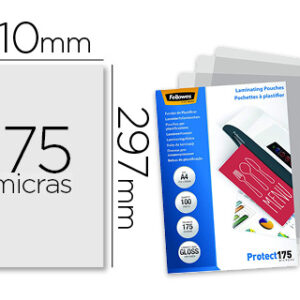 Bolsa de Plastificar Fellowes Brilho Din A4 175 Microns (100 Unidades)